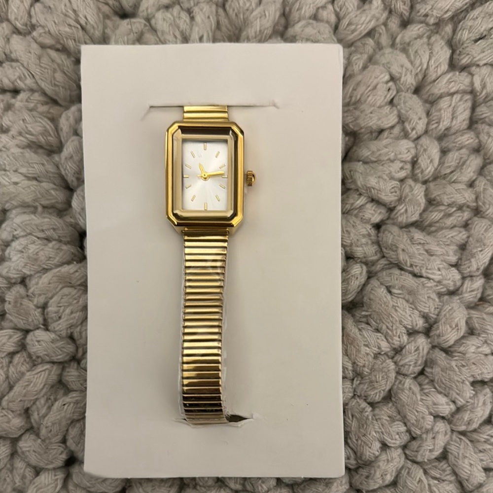 NEW Glassons Gold-Tone Rectangular Watch
